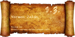 Vermes Zalán névjegykártya
